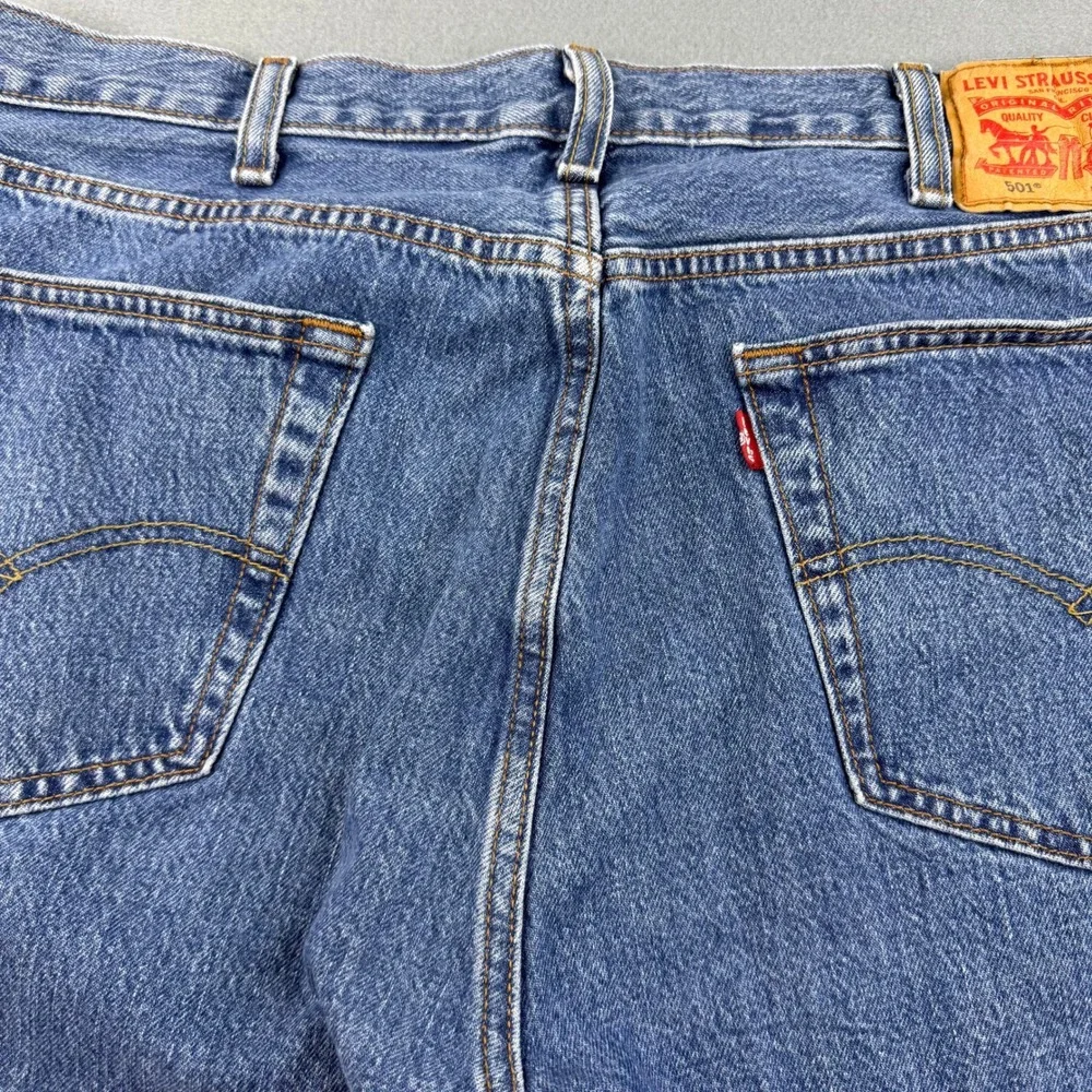 Levi's‎ 501 Original Fit Jeans Mens 38x34 Blue Denim Button Fly Straight Leg
